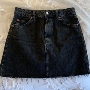 Topshop Black Denim Skirt